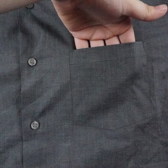 John Varvatos Luxe Button Up Shirt Mens Large Gray - Picture 4 of 12